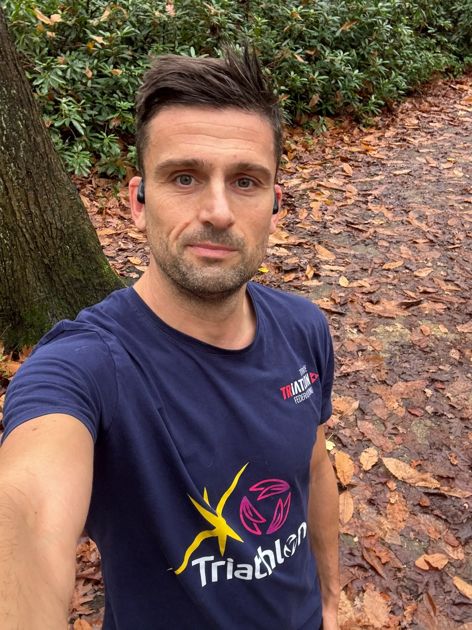 Vincent na een looptraining in het bos